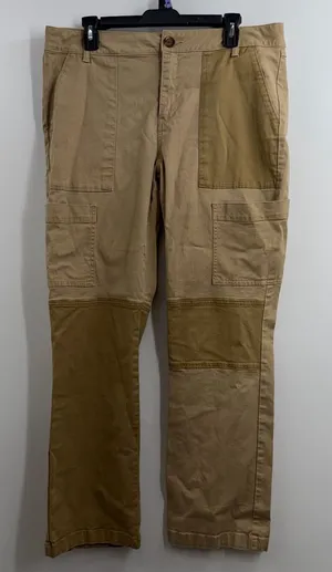 CAbi Captain Pants 4510 Womens 12 Khaki Cargo Patchwork Straight Utility thumbnail 1
