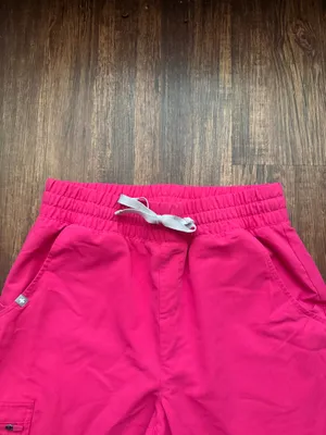 FIGS Women’s Shocking Pink Zamora Ruched Jogger Scrub Pants - Size M Petite thumbnail 6