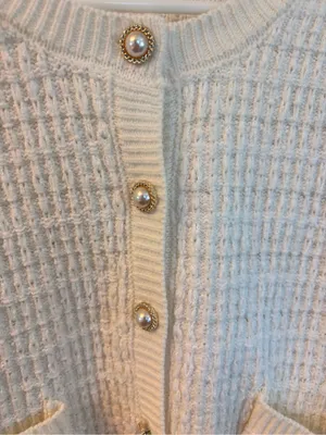 Jessica Simpson Cream Textured Open-Front Cardigan Size L thumbnail 4