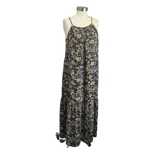 Melloday‎ Floral Maxi Dress Size M Boho Tiered Spaghetti Strap thumbnail 2