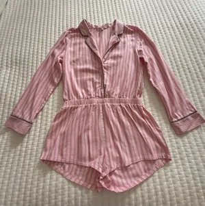 Victoria’s Secret Pink Striped PJ Pajama Sleep Romper Sz S Small thumbnail 1