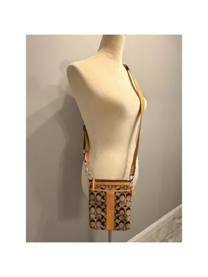 Coach Signature Jacquard Shoulder Cross Body E05N-6016 Canvas/Leather 9"x7" thumbnail 2
