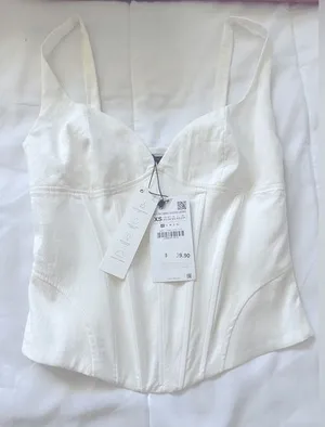 ZARA white corset top XS thumbnail 3