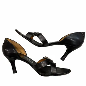 Salvatore Ferragamo Black Leather Pumps Heels Sandals Shoes 9.5 thumbnail 5