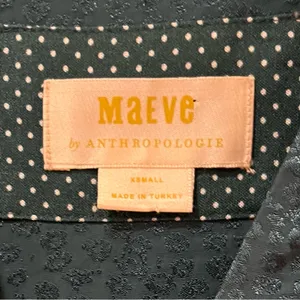 Anthropologie Maeve Tania Sacha Jacquard Tiered Tunic Dress‎ Dark Teal Green XS thumbnail 13