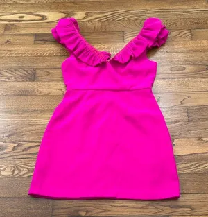Hot Pink Ruffle DO+BE Dress thumbnail 1
