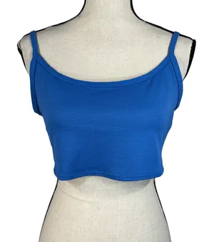 Aerie Large Swim Tankini Top Stretch Adjustable Straps Shelf Bra Scoop Neck Blue thumbnail 1