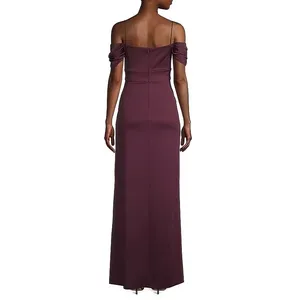Sachin & Babi Brittany Stretch Crepe Cold-Shoulder Gown Size‎ 6 Deep Wine NWT thumbnail 4
