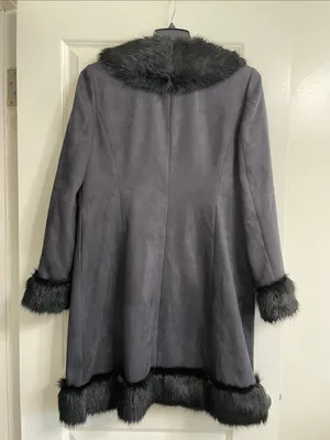 Vintage INC International Concepts Suede Penny Lane Fur Y2K Coat Large thumbnail 11