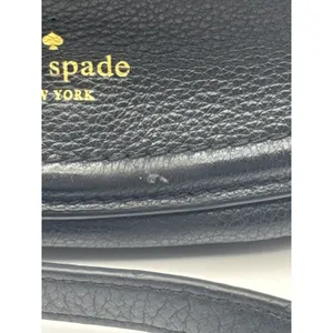 Kate Spade NY Black Leather Saddle Crossbody‎ Bag Adjustable Strap Boho Chic thumbnail 9