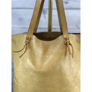 Madewell Tan Leather Large Tote Bag Minimalist Shopper Shoulder Purse thumbnail 9