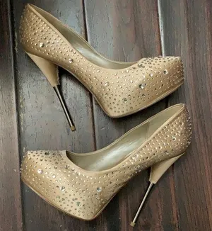 Aldo platform heels rhinestone shoes nude thumbnail 1