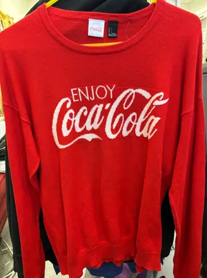 Coca-Cola Red Graphic Knit Crewneck Sweater Large Enjoy Coca-Cola Logo‎ thumbnail 1