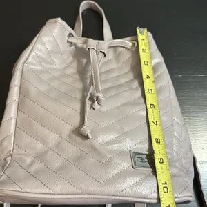 Bella Russo White Faux Leather Convertible Mini‎ Backpack Shoulder Bag Quilted thumbnail 2