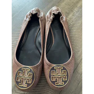 Tory Burch Reva Minnie Ballet Flats Taupe/Mushroom Pearlized Stingray Leather 9 thumbnail 2