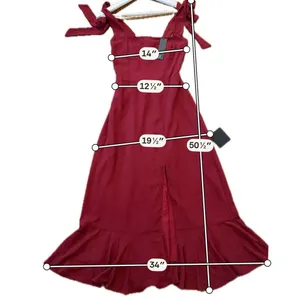 Lulu’s NWT wine red tie shoulder midi dress size x small thumbnail 8