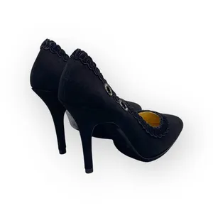 new Hale Bob ☀︎︎ Crystal Cut Out Embellished Pump Heel ☀︎︎ Black Suede ☀︎︎ 6.5M thumbnail 4