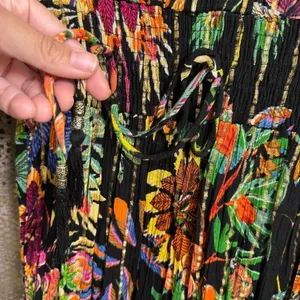 ME 2 MAGIC Anthropologie Black Floral Tropical Colorful‎ Maxi Dress L NWT thumbnail 5
