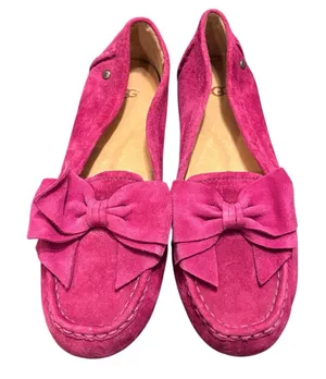 UGG Leather Fuchsia Pink Leather Bow Flats US 6 women’s thumbnail 1