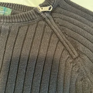 Ralph Lauren Lauren Jeans Co. Medium Black Ribbed Cotton Sweater, Crew Neck. Zip Neckline thumbnail 11