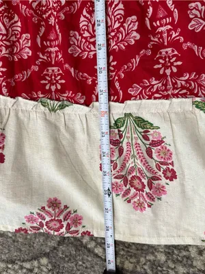Luna Llena Women’s Size XS Red Cream Paisley Bohemian Tiered Maxi Skirt thumbnail 8