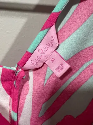 Lilly Pulitzer Sabrina Pink & White Sleeveless Shift Dress Size Medium thumbnail 4