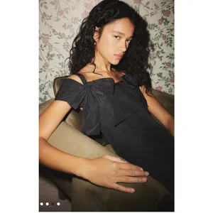 Urban Outfitters Kimchi Blue Monet Bow Strap Mini Dress‎ Black Size Medium Party thumbnail 4