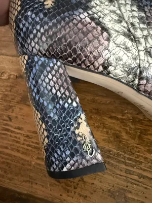 Sam Edelman Multi Color Clarem Leather Snakeskin Tall #" Heel Boots Size 7.5 thumbnail 4