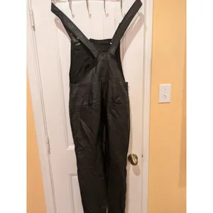 Free People Faux Leather Overalls Jumpsuit Black Size 4 thumbnail 7