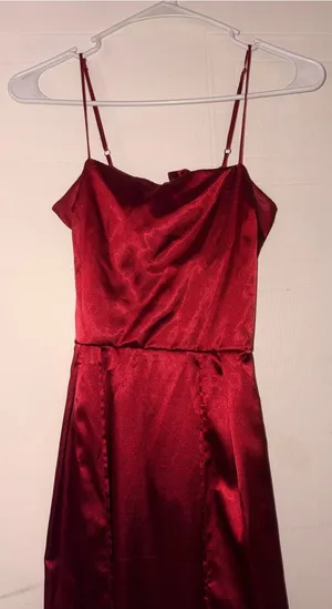 Lucy in the Sky Red Satin Maxi Dress thumbnail 1