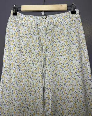 Gilly Hicks Pajama Pants Womens Medium White Floral Jersey Lounge Sleep Cozy thumbnail 1