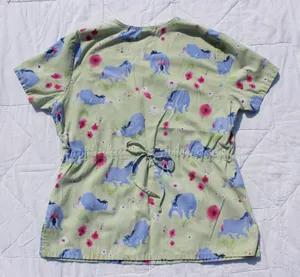 Disney Women's Eeyore Winnie the Pooh Scrub Top Eeyore Size Medium Short Sleeve Pocket thumbnail 4