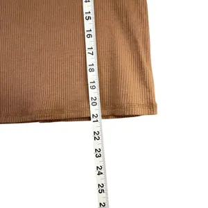 Filoro Ribbed Knit Lounge Set Women L Brown 2 Pc Top Shorts Cozycore Casual Chic thumbnail 9
