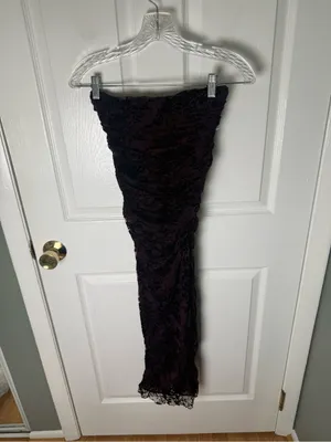 House of CB Isadora Black Cherry Devore Corset Dress XS thumbnail 2