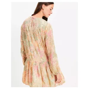 NEW LOFT Shimmer Floral Jacquard Bubble Hem Mini Dress - Size M thumbnail 3