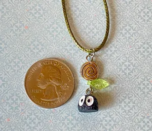 Handmade Kawaii fairy cottage style swirl soot necklace 🍃🌀🌳 thumbnail 7