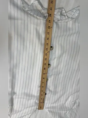 Le Lis White Romper Shorts with Thin Blue Stripes thumbnail 8