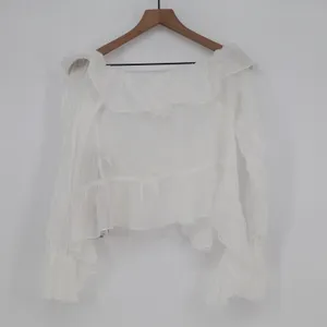 SHEIN BAE Top Womens M Ruffled One-Shoulder White Long Sleeve Sexy Sweet NEW thumbnail 8