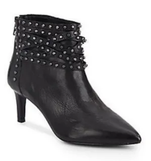 Ash Dangerous Studded Leather Ankle Booties Size 39 thumbnail 1