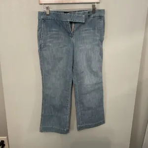 Express Editor Capris Light Wash Denim Cropped Wide Leg Womens 4 thumbnail 2