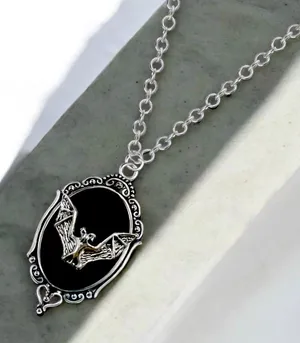 Retro Gothic Style Oval Vampire Bat Pendant Necklace Fashion Collarbone Chain‎ thumbnail 1