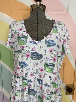 Smith & Quinn Delaney Reynolds Lake Oconee Resort Wear Tiered Mini Dress Sz L 🧡🎀 thumbnail 2