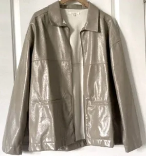 PacSun Tan Oversized Pleather Jacket Size M/L thumbnail 1