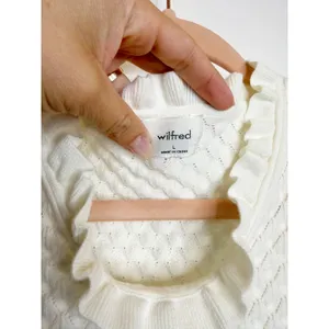 Aritzia Wilfred Women's Sleeveless Cannes Top Pointelle Knit White Size Large thumbnail 7