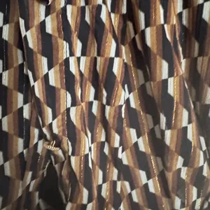 Zara | Dresses | Zara Retro Geo Print brown & Black button down tie dress XS thumbnail 9