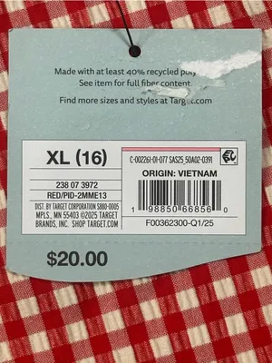 Shade & Shore Red Gingham Tie-Waist Swim Cover-Up Skirt XL 16 NWT thumbnail 6