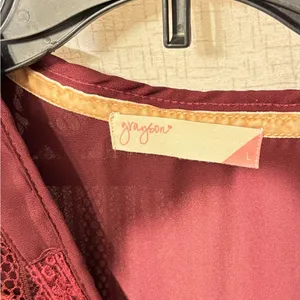 Taylor & Sage COPY - Layson Elegant Lace Women's Top in burgundy red blouse thumbnail 8