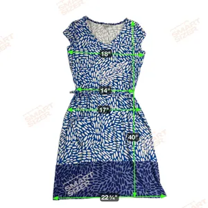 Boden Amelie Jersey Cap Sleeve Belted Dress Soft Stretch Blues White Size 10 thumbnail 7