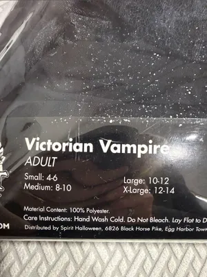 Spirit Signature Collection Adult X-Large 14-16 Victorian Vampire Costume thumbnail 15