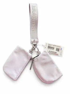 Lululemon Dual Pouch Wristlet Metallic Workmark-Faint Lavender thumbnail 1
